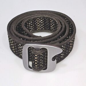 EUC Bison Designs Bottle Opener Belt Buckle 44”x 1.5" Brown/Beige Gorpcore